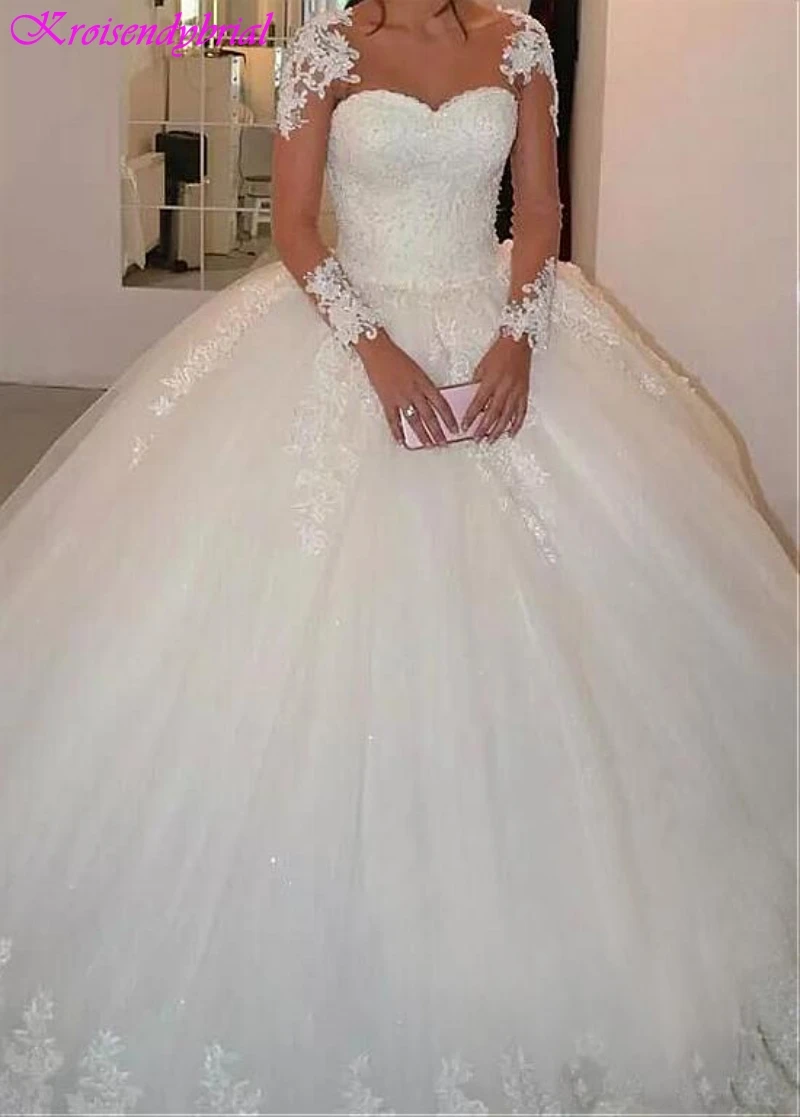 QFS031 Vestidos De Noiva Custom Made Long Sleeves Wedding Dresses Ball Gowns robe de mariage Modest Beautiful Dress Bridal 2019
QFS031 Vestidos De Noiva Custom Made Long Sleeves Wedding Dresses Ball Gowns robe de mariage Modest Beautiful Dress Bridal 2019