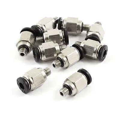 

M5 Thread to 4mm Hole Tube Air Pneumatic Push in Quick Connector Jointer 10 Pcs