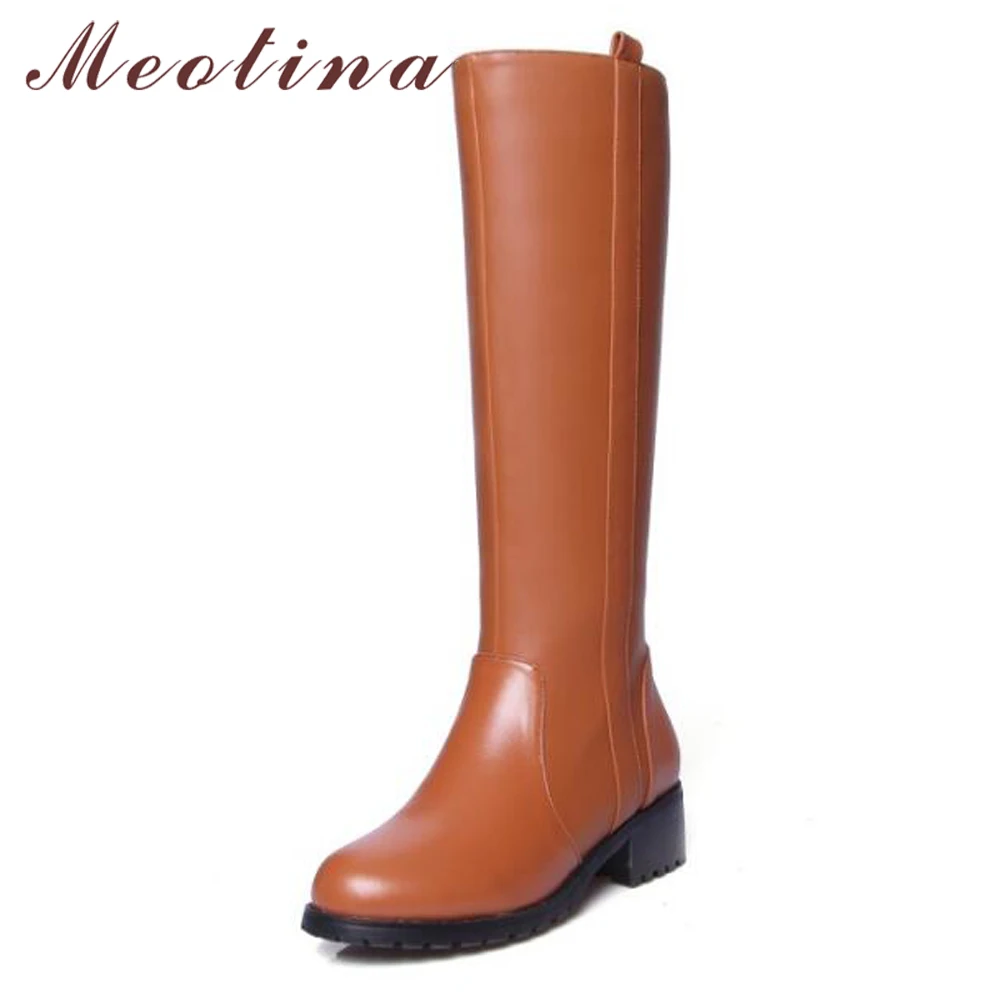 Meotian Genuine Leather Boots Knee High Boots Women Riding Boots Block Winter Med Heel Motorcycle Boots Ladies Shoes 2018 Black
Meotian Genuine Leather Boots Knee High Boots Women Riding Boots Block Winter Med Heel Motorcycle Boots Ladies Shoes 2018 Black