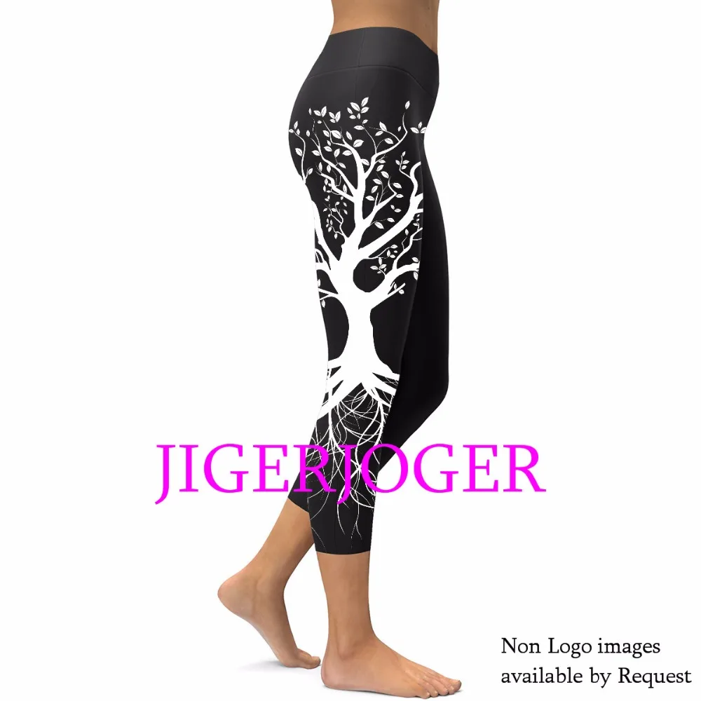 JIGERJOGER Spring Yellow Ganesha Capris Leggings JIGERJOGER Spring Yellow Ganesha Capris Leggings