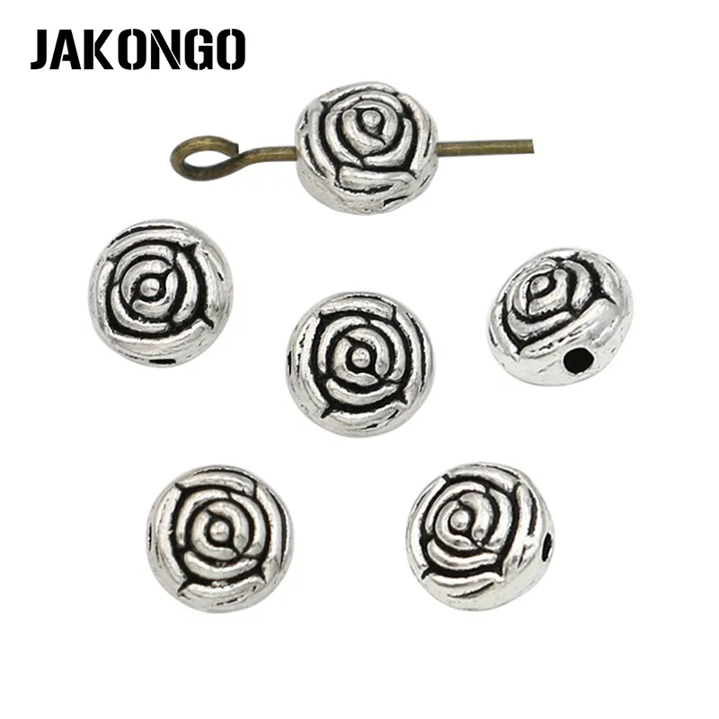 JAKONGO Rose Flower Spacer Beads Antique Silver Plated Loose Beads for Jewelry Making Bracelet DIY Handmade Craft 30PCS
JAKONGO Rose Flower Spacer Beads Antique Silver Plated Loose Beads for Jewelry Making Bracelet DIY Handmade Craft 30PCS