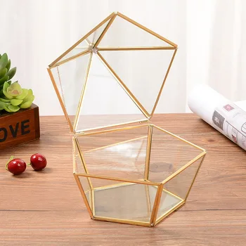 Wedding Glass Jewelry Ring Box Geometric Bearer Pillow Box Pentagon Geometric Copper Earring Holder Gifts Wedding Decoration
Wedding Glass Jewelry Ring Box Geometric Bearer Pillow Box Pentagon Geometric Copper Earring Holder Gifts Wedding Decoration