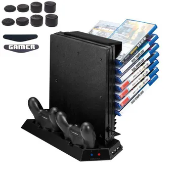 Vertical Stand for PS4 Pro Console- Cooling Fan Controller Charging Dock Station with Game CD Storage and Dualshock Charger
Vertical Stand for PS4 Pro Console- Cooling Fan Controller Charging Dock Station with Game CD Storage and Dualshock Charger
