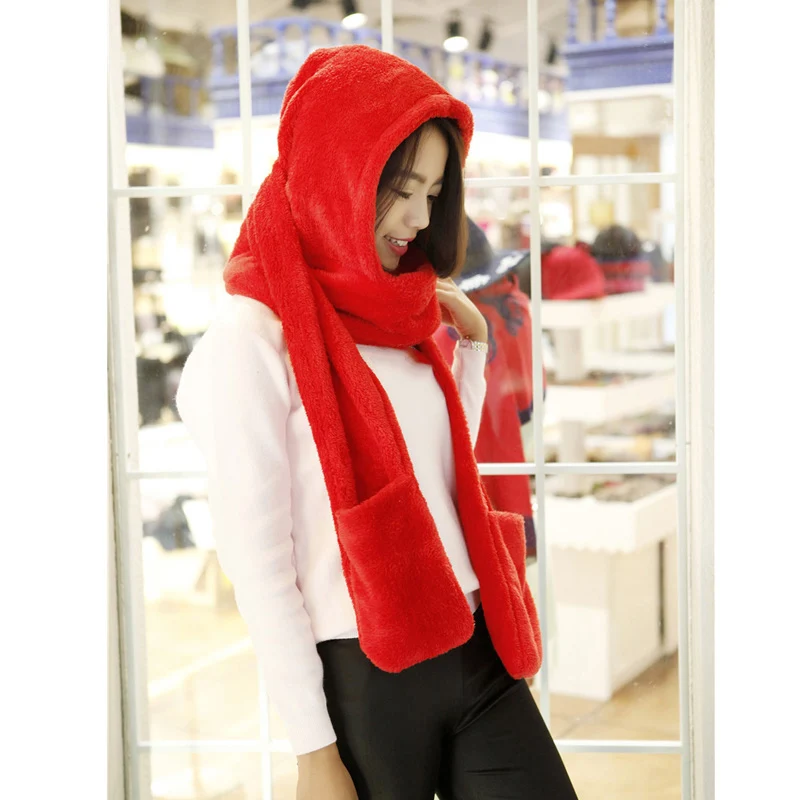 Hot Selling 3 in 1 Women Winter Warm Soft Hooded Scarf Snood Pockets Gloves Scarfs Hat -B5
Hot Selling 3 in 1 Women Winter Warm Soft Hooded Scarf Snood Pockets Gloves Scarfs Hat -B5
