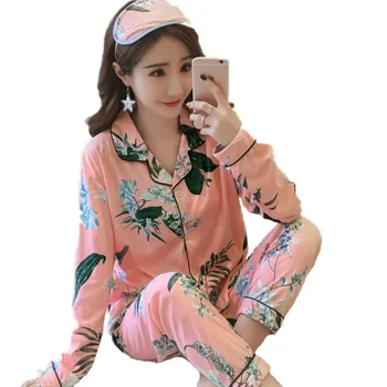2 Piece Women's Floral Print Satin Pyjamas Suits Elegant Lady Loose Sleepwear Winter Full Sleeve Top Pants Female Nightwear Tops
2 Piece Women's Floral Print Satin Pyjamas Suits Elegant Lady Loose Sleepwear Winter Full Sleeve Top Pants Female Nightwear Tops
