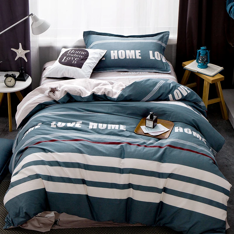 Household Bedding Set 100% Cotton Striped Four Piece Suit Duvet Cover Set Sheet Pillowcases Simplicity Twill Reactive Printing
Household Bedding Set 100% Cotton Striped Four Piece Suit Duvet Cover Set Sheet Pillowcases Simplicity Twill Reactive Printing