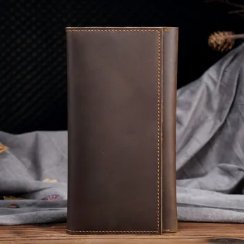 Retro Crazy Horse Leather Thin Men's Long Money Baotou Leather Holding Business Wallet Leather Men's Bag 358
Retro Crazy Horse Leather Thin Men's Long Money Baotou Leather Holding Business Wallet Leather Men's Bag 358