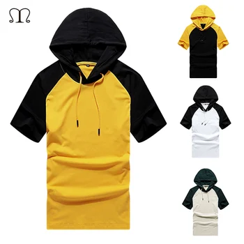 Men's Hoodies Tops Tees 2019 New Summer Slim Fitness Hooded Short-Sleeved Tees Fashion Patchwork Short Sleeve Sweatshirt Men
Men's Hoodies Tops Tees 2019 New Summer Slim Fitness Hooded Short-Sleeved Tees Fashion Patchwork Short Sleeve Sweatshirt Men
