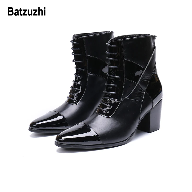 Batzuzhi Limited Edition 7cm High Heel Men Boots Short Pointed Toe Black Leather Dress Boots Men Handsome Lace-up botas hombre
Batzuzhi Limited Edition 7cm High Heel Men Boots Short Pointed Toe Black Leather Dress Boots Men Handsome Lace-up botas hombre