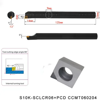 S10K-SCLCR06+CCMT060204 PCD Insert Screw Type Internal Turning Tool 95 Degree CNC Lathe Cutting Tool Holder
S10K-SCLCR06+CCMT060204 PCD Insert Screw Type Internal Turning Tool 95 Degree CNC Lathe Cutting Tool Holder
