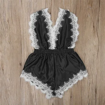 New Fashion Lady Sexy Lingerie Womens Silk Lace Sleepwear Underwear Solid V Neck Conjoined Pyjamas Sleeveless Summer Polyester
New Fashion Lady Sexy Lingerie Womens Silk Lace Sleepwear Underwear Solid V Neck Conjoined Pyjamas Sleeveless Summer Polyester