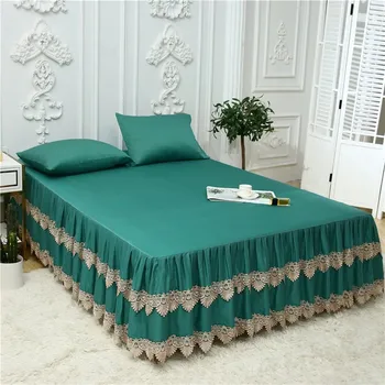 Luxury Lace Ruffled Bedskirt 160X200cm/180X200cm 3Pcs Bed skirt with Pillowcase Pink Green Tencel Silk Soft fabric Bed sheet set
Luxury Lace Ruffled Bedskirt 160X200cm/180X200cm 3Pcs Bed skirt with Pillowcase Pink Green Tencel Silk Soft fabric Bed sheet set