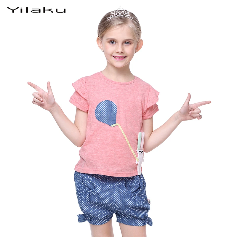 Yilaku Summer Girls Clothing Sets Short Sleeve Cartton Rabbit Polka Dot T-shirt +Shorts Suit Cotton Kids Clothes CF388
Yilaku Summer Girls Clothing Sets Short Sleeve Cartton Rabbit Polka Dot T-shirt +Shorts Suit Cotton Kids Clothes CF388