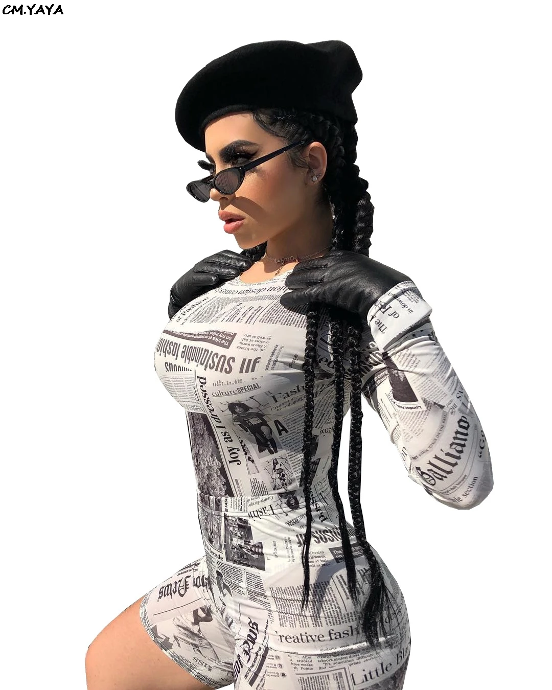2019 new women letter newspaper print long sleeve o-neck tee top skinny shorts suit fashion set 2 pcs tracksuit outfit A5054
2019 new women letter newspaper print long sleeve o-neck tee top skinny shorts suit fashion set 2 pcs tracksuit outfit A5054