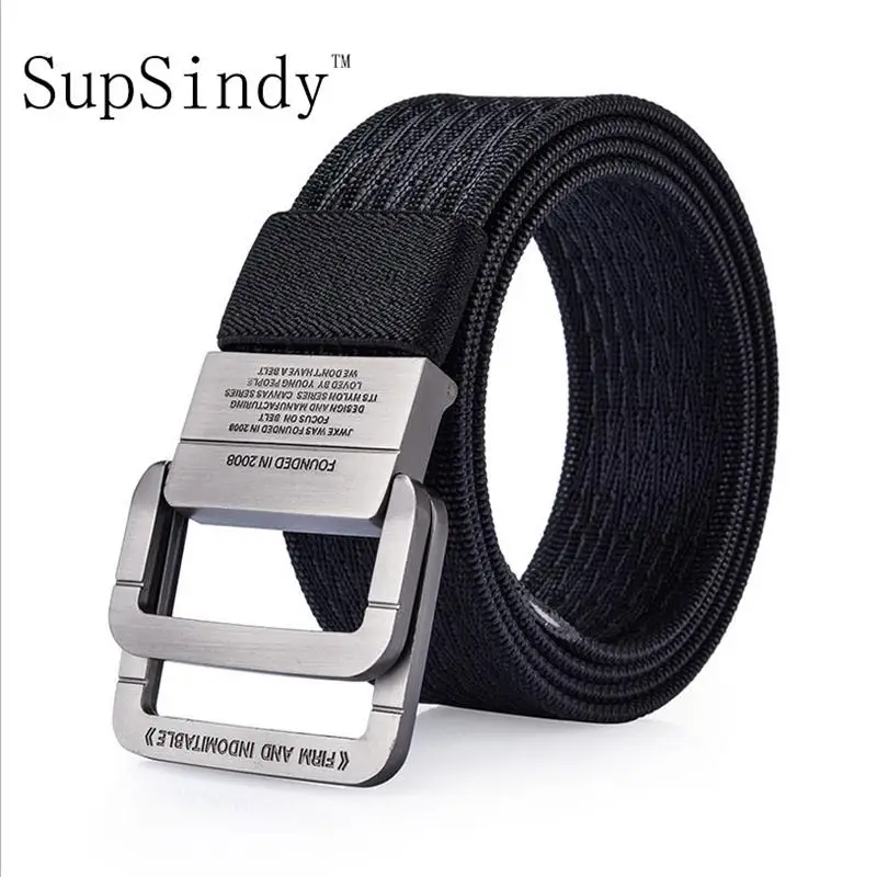 SupSindy мужской холщовый ремень двойное кольцо с пряжкой из сплава нейлоновый