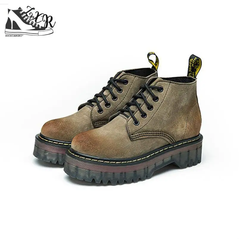 Genuine Leather Platform Boots For Women Ankle Boots Shoes Woman New Spring Shoes Round Toe Lace Up Square Heel Solid High
Genuine Leather Platform Boots For Women Ankle Boots Shoes Woman New Spring Shoes Round Toe Lace Up Square Heel Solid High
