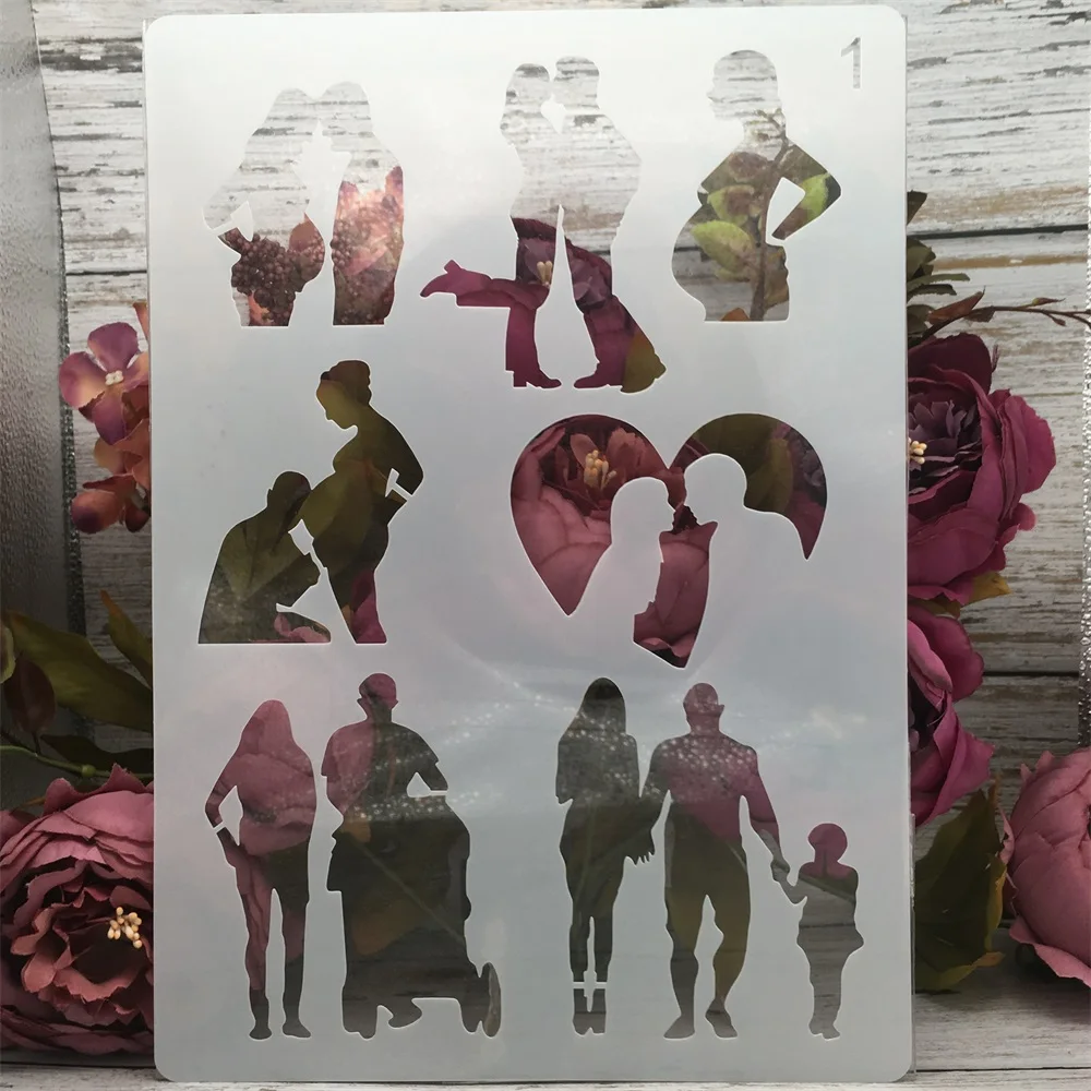 A4 29cm Lover Couple Family Parent DIY Layering Stencils Painting Scrapbook Coloring Embossing Album Decorative Paper Template
A4 29cm Lover Couple Family Parent DIY Layering Stencils Painting Scrapbook Coloring Embossing Album Decorative Paper Template