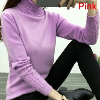 Long Sleeve Knitted Women Sweaters ladies Turtleneck Winter Sweater Lady Pullovers Female 
Long Sleeve Knitted Women Sweaters ladies Turtleneck Winter Sweater Lady Pullovers Female