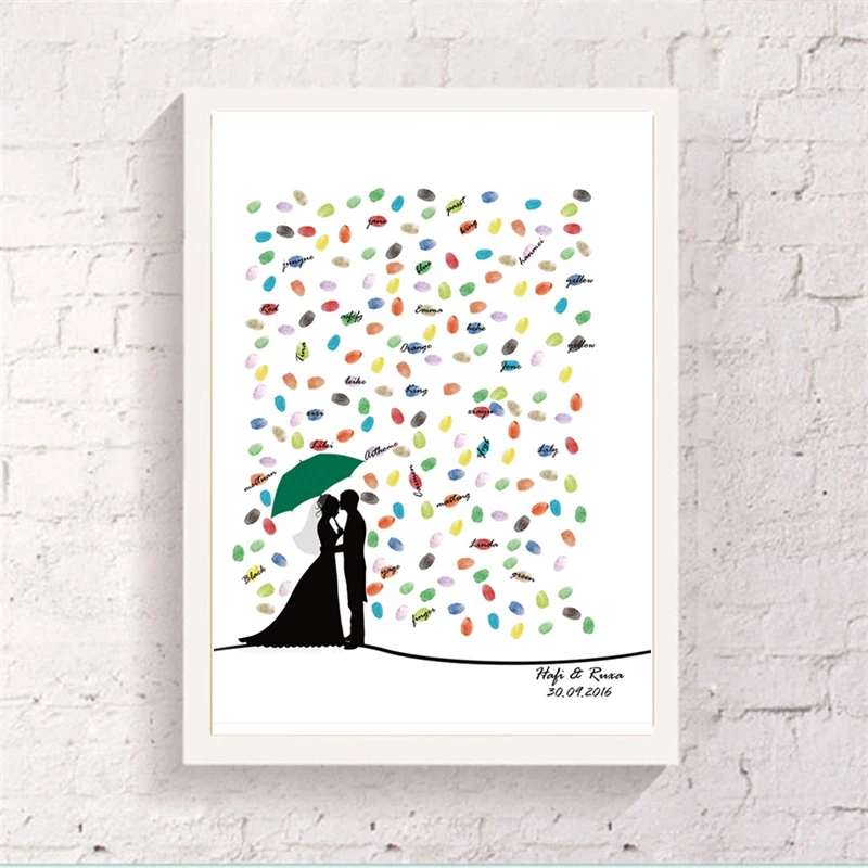 New!!! Umbrella Bride Groom Printed Customize Fingerprint Art Paper Canvas Attendance Signature Guest Book Two Sets Ink Pad Gift
New!!! Umbrella Bride Groom Printed Customize Fingerprint Art Paper Canvas Attendance Signature Guest Book Two Sets Ink Pad Gift