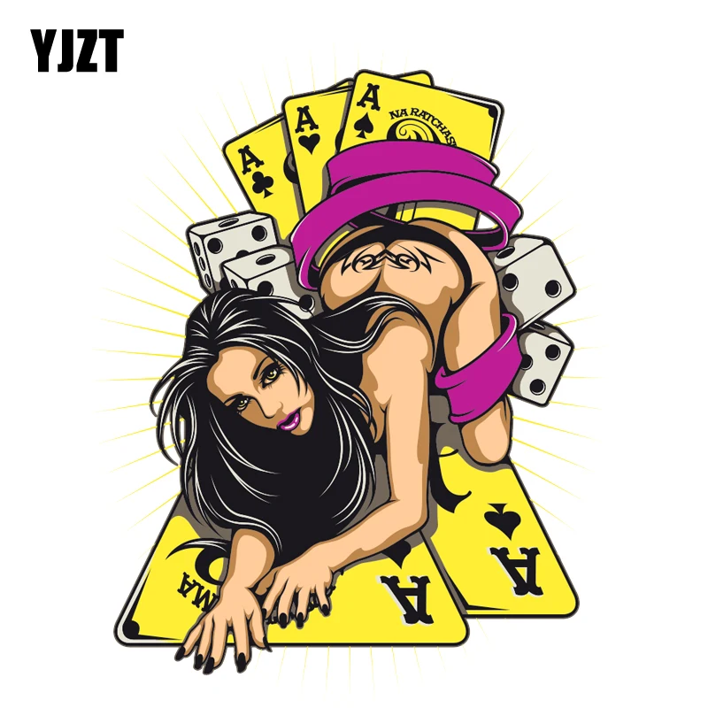 YJZT 11.8CM*15.6CM Poker And Sexy Woman Game Decal PVC Motorcycle Car Sticker 11-00795
YJZT 11.8CM*15.6CM Poker And Sexy Woman Game Decal PVC Motorcycle Car Sticker 11-00795