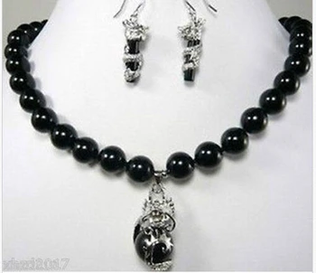 free shipping ~$wholesale_jewelry_wig$ Fashion beautiful 10mm black dragon earring pendant Necklace set
free shipping ~$wholesale_jewelry_wig$ Fashion beautiful 10mm black dragon earring pendant Necklace set