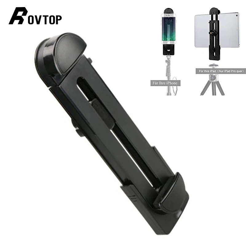 Rovtop Universal for iPad Tablet Tripod Mount Stand Bracket for iPad iPad Pro iPhone X smartphone Tablet PC Tripod Clamp adapter
Rovtop Universal for iPad Tablet Tripod Mount Stand Bracket for iPad iPad Pro iPhone X smartphone Tablet PC Tripod Clamp adapter