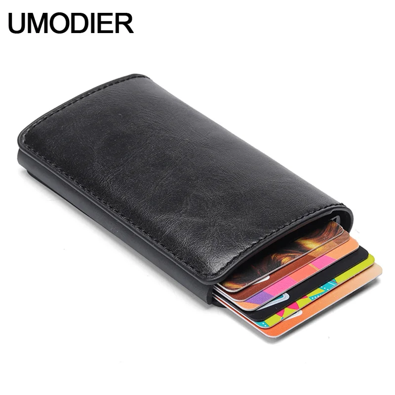 UMODIER Metal Men Anti RFID Credit Card Holder Aluminium Automatic Pop Up Card Case PU Leather Wallet Travel Passport Holder
UMODIER Metal Men Anti RFID Credit Card Holder Aluminium Automatic Pop Up Card Case PU Leather Wallet Travel Passport Holder