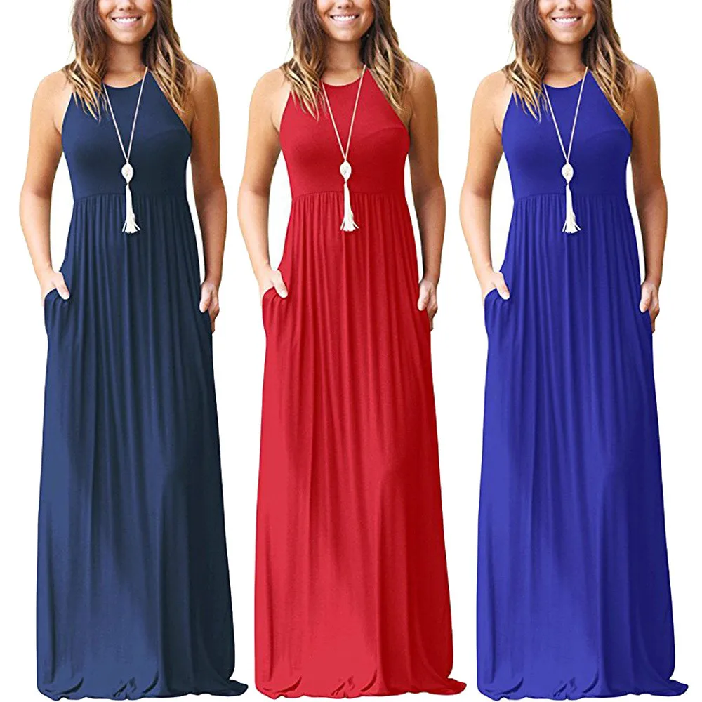 Women's Dress Sleeveless Racerback Loose Plain Long Maxi Dresses With Pockets Women Dresses #30
Women's Dress Sleeveless Racerback Loose Plain Long Maxi Dresses With Pockets Women Dresses #30
