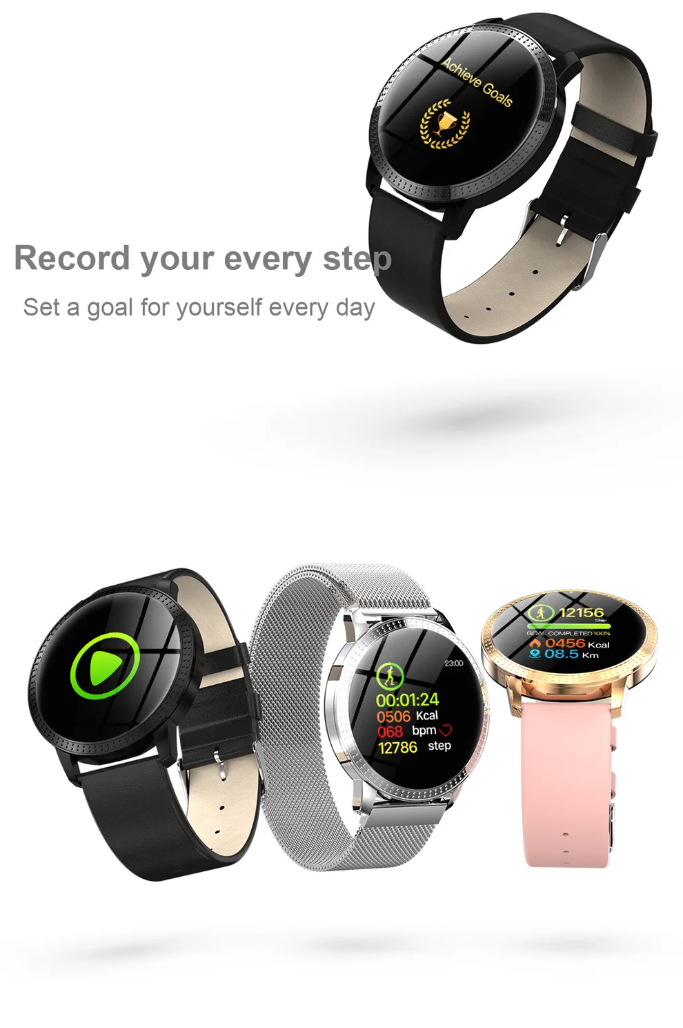 Smart Watch Men Business Digital Watch Sport Calorie Pedometer Stainless Steel Leather Bluetooth Smart Watch Women relogio reloj (11)