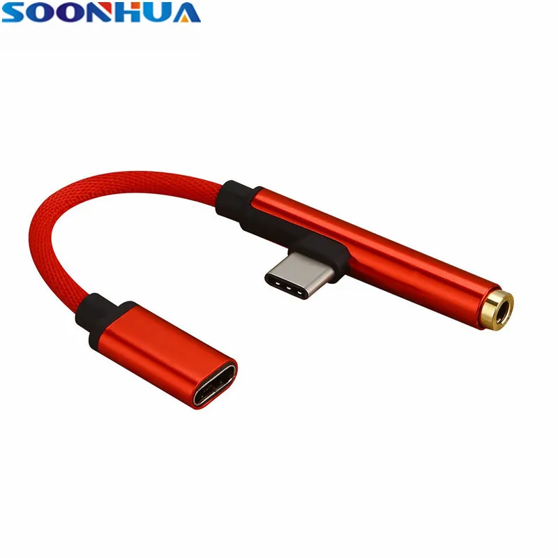 SOONHUA Flexible Braided Wire 5V 2A USB Type C 3.5mm Jack Adapter Cable Supports Charging Music Calling For Xiaomi MIX 2 Huawei
SOONHUA Flexible Braided Wire 5V 2A USB Type C 3.5mm Jack Adapter Cable Supports Charging Music Calling For Xiaomi MIX 2 Huawei