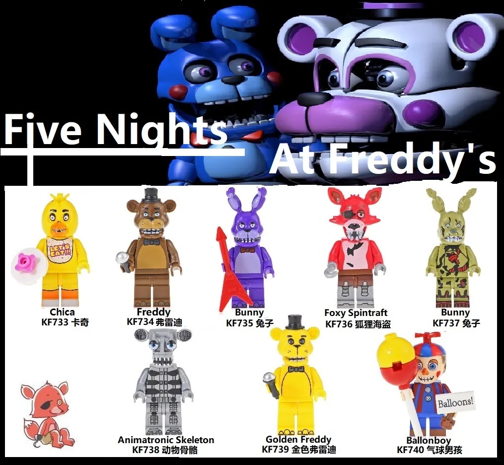 Single Sale Building Blocks Plastics Bricks Five Nights at Freddy's Chica Freddy Bunny Figures For Children Model Toys KF6071
Single Sale Building Blocks Plastics Bricks Five Nights at Freddy's Chica Freddy Bunny Figures For Children Model Toys KF6071