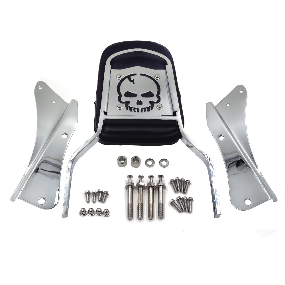 Chrome Skull Backrest Sissy Bar For 2001-2008 Honda Shadow Spirit 750 / VT750 2002 2003 2004 2005 Aftermarket motorcycle parts
Chrome Skull Backrest Sissy Bar For 2001-2008 Honda Shadow Spirit 750 / VT750 2002 2003 2004 2005 Aftermarket motorcycle parts