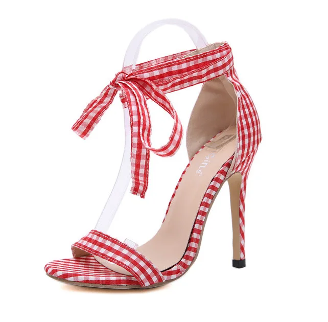 Ladies Ankle Strap Bandage Lace Up Party Bow High Heels Sexy Party Dress Shoes Plaid High Heels Sandals Women Cross-Tied Heels
Ladies Ankle Strap Bandage Lace Up Party Bow High Heels Sexy Party Dress Shoes Plaid High Heels Sandals Women Cross-Tied Heels