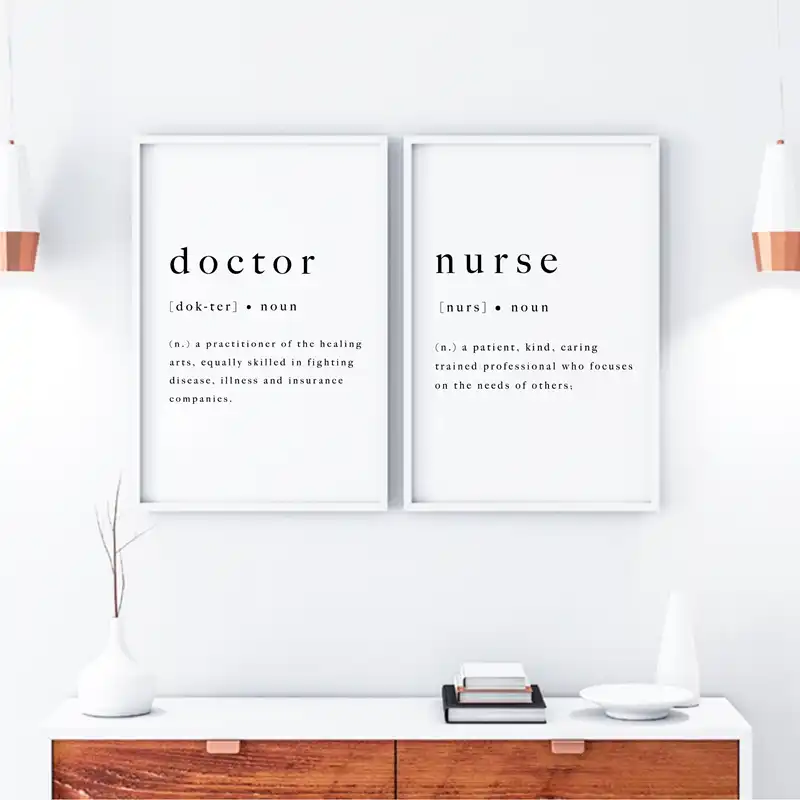 Doctor Nurse Definition Wall Art Prints Medical University