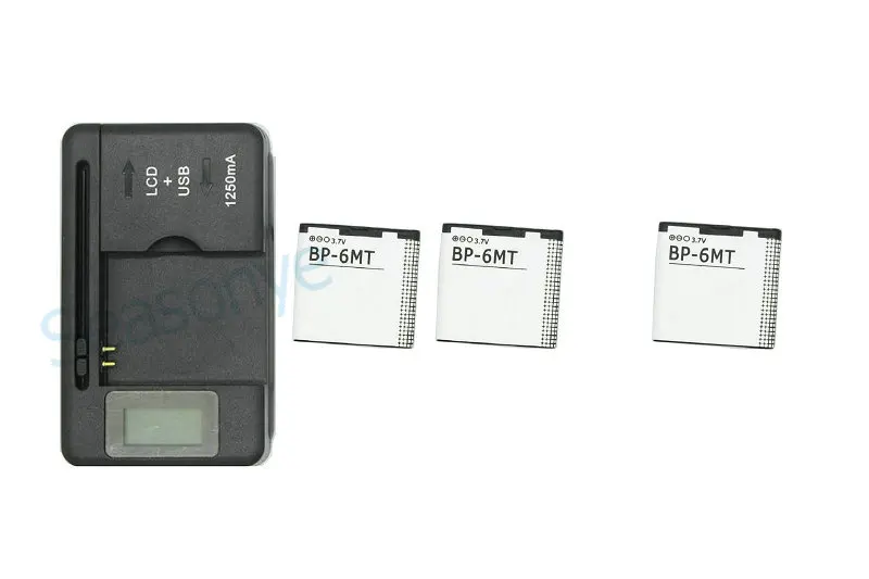 Фото Seasonye 3x BP-6MT / BP6MT BP 6MT 1050mAh Replacement Battery + LCD Charger For Nokia 5610 6110 6500 6720 E51 N78 N81 N82 | Мобильные