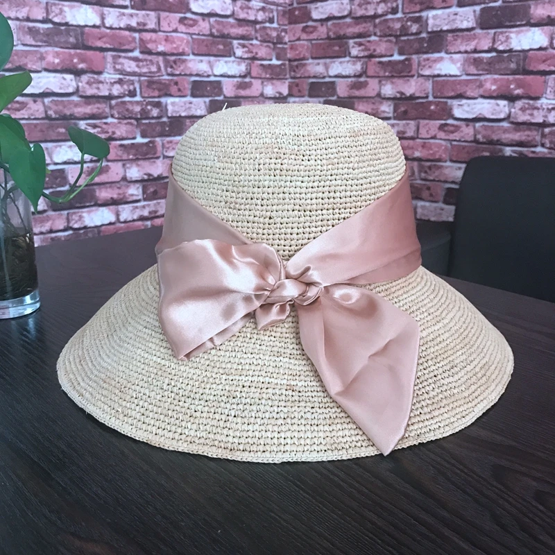 Straw hat hand hook 2018 lafite grass fisherman hat big bowknot beach sun hat can be folded 
Straw hat hand hook 2018 lafite grass fisherman hat big bowknot beach sun hat can be folded
