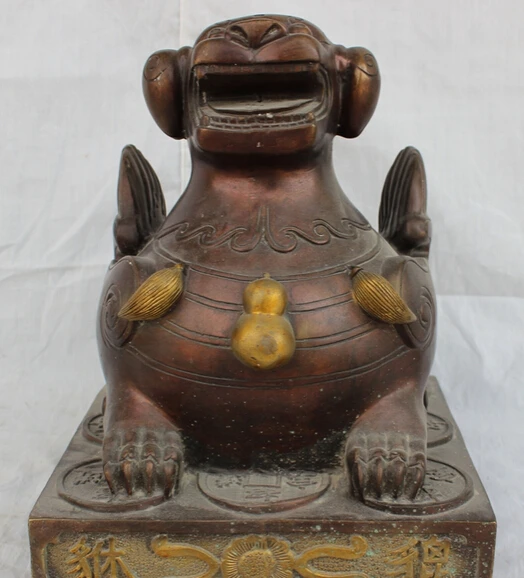 JP S0114 11" FengShui Chinese Bronze Copper Gilt Coin Guardian Unicorn PiXiu Beast Statue
JP S0114 11" FengShui Chinese Bronze Copper Gilt Coin Guardian Unicorn PiXiu Beast Statue