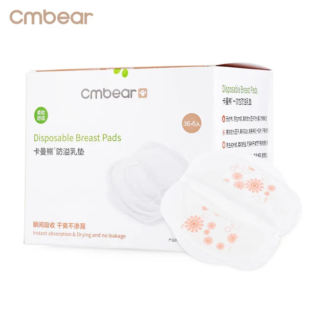 

Cmbear 42pcs Nursing Breast Pads 100% Cotton Ultra Soft Disposable Pad For Mummy Bresat Feeding No Leakage Nursing Pad