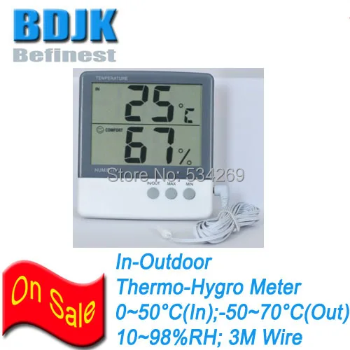 Indoor Digital Hygrometer & Thermometer with Sensor Wire Humidity and Temperature Measurement
Indoor Digital Hygrometer & Thermometer with Sensor Wire Humidity and Temperature Measurement