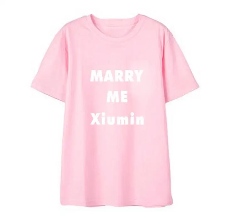 Kpop exo marry me member name printing grey pink t shirt for summer unisex loose o neck short sleeve t shirt
Kpop exo marry me member name printing grey pink t shirt for summer unisex loose o neck short sleeve t shirt