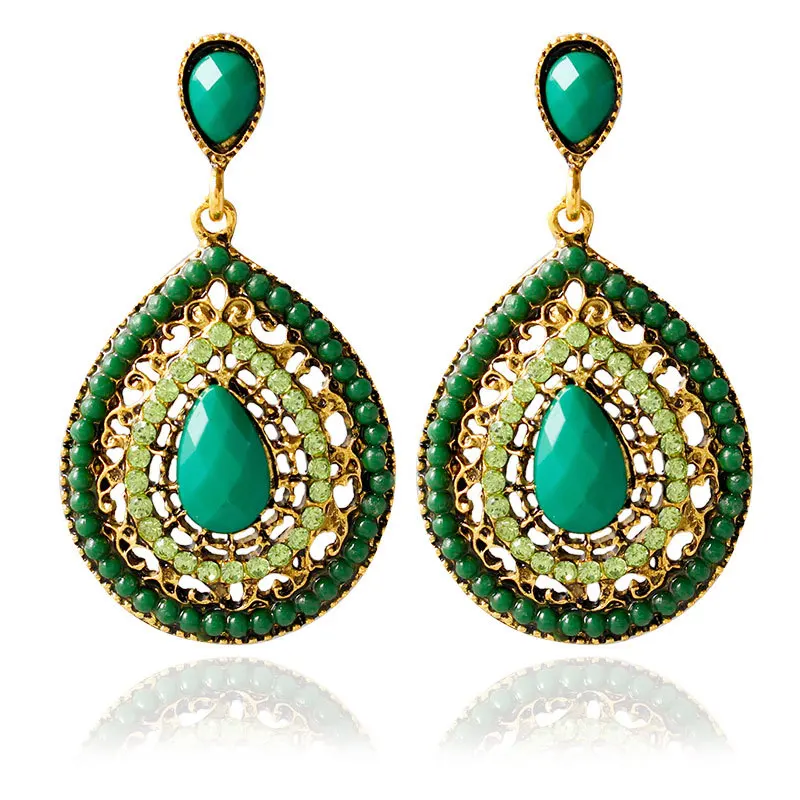 Bohemian Fashion Design Temperament Zircon Water Drop Earrings Indian Jewelry for OL Temperament Female New Arrive Green Earring
Bohemian Fashion Design Temperament Zircon Water Drop Earrings Indian Jewelry for OL Temperament Female New Arrive Green Earring