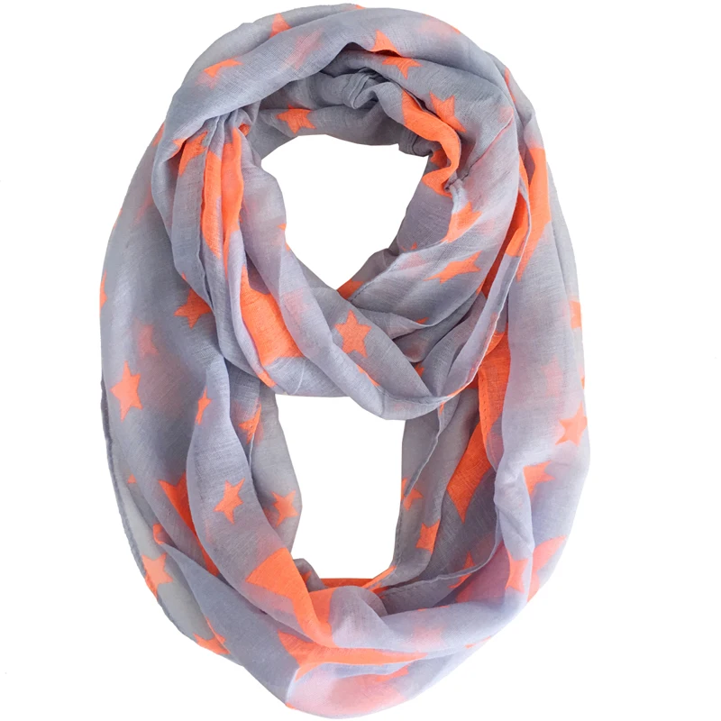 2019 New Fashion Lightweight Women Infinity Scarf Fluorescent orange Stars Print Polyester Ring Loop Small Scarves 160*50 cm
2019 New Fashion Lightweight Women Infinity Scarf Fluorescent orange Stars Print Polyester Ring Loop Small Scarves 160*50 cm