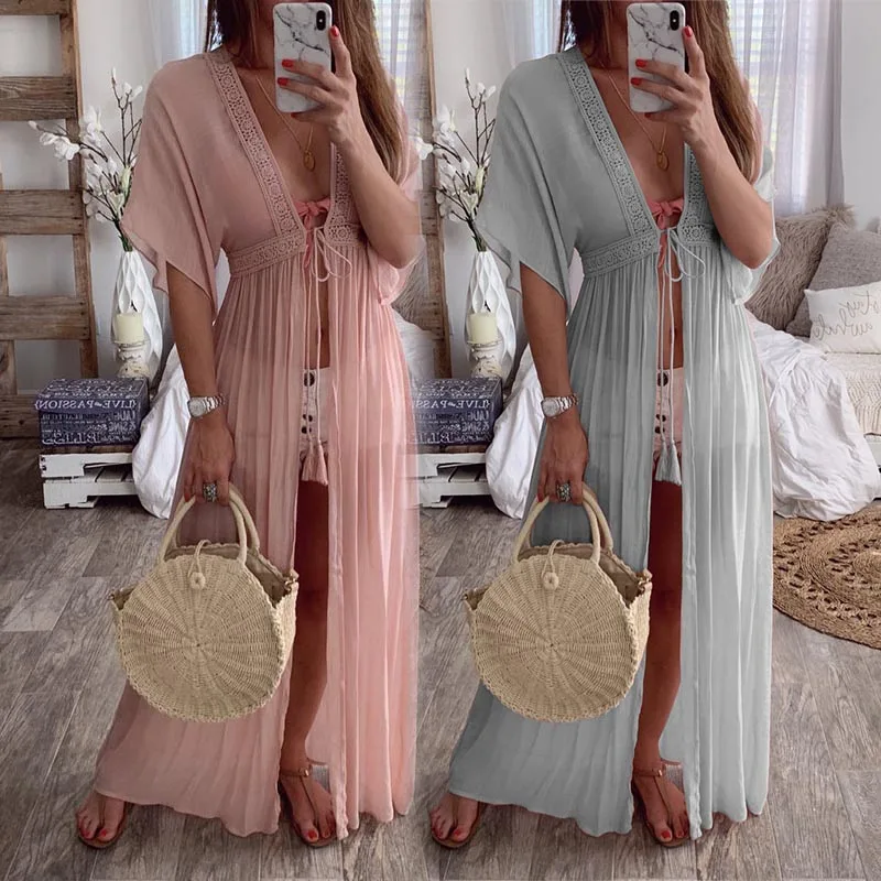 Summer Boho Women Lace Cardigan Kimono Long Sleeve Holiday Beach Chiffon Dress Cover Cape Dresses XR-Hot
Summer Boho Women Lace Cardigan Kimono Long Sleeve Holiday Beach Chiffon Dress Cover Cape Dresses XR-Hot