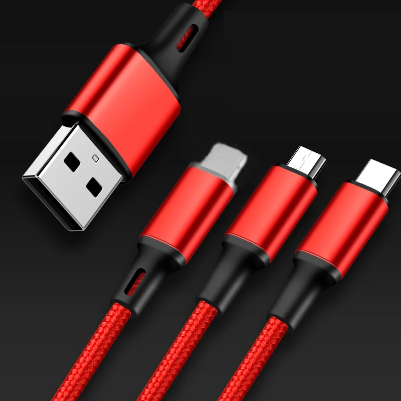 3 In 1 Micro USB Type C Charger Cable Multi Usb Port Multiple Usb Charging Cable Usbc Mobile Phone Cables For Samsung
3 In 1 Micro USB Type C Charger Cable Multi Usb Port Multiple Usb Charging Cable Usbc Mobile Phone Cables For Samsung