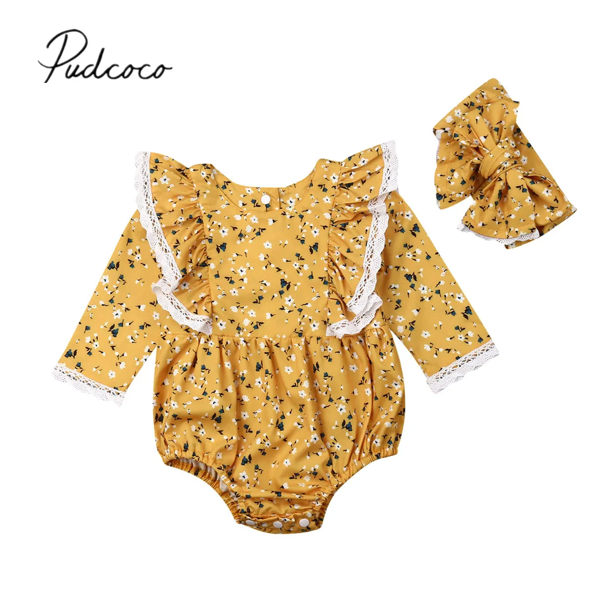 2019 Baby Spring Autumn Clothing Newborn Baby Girl Floral Bodysuit Headband Flower Ruffles Long Sleeve Jumpsuit 2Pcs Outfits Set
2019 Baby Spring Autumn Clothing Newborn Baby Girl Floral Bodysuit Headband Flower Ruffles Long Sleeve Jumpsuit 2Pcs Outfits Set