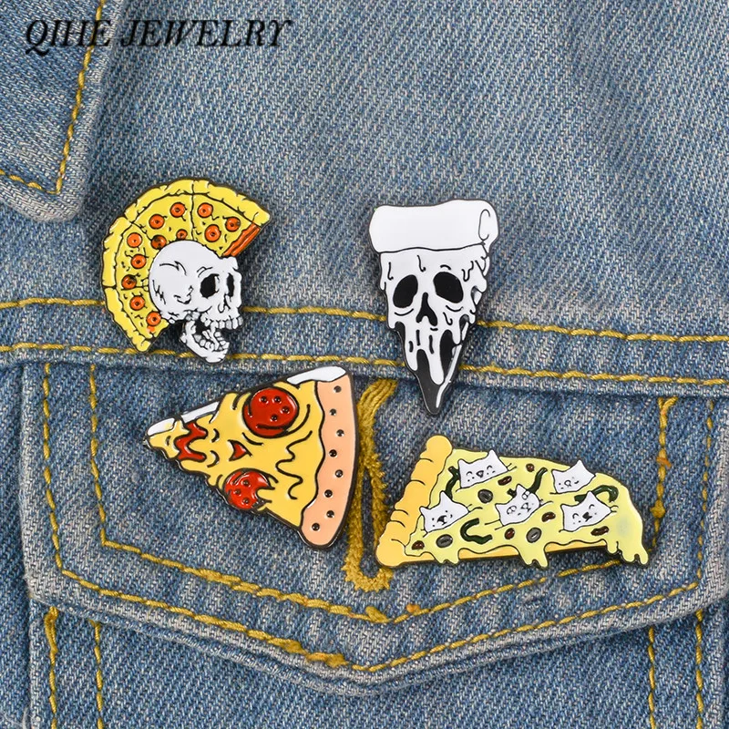 QIHE JEWELRY Pizza Skull Pins Pizza Cat Brooches Junk Food Lover Foodie Badges Skeleton Enamel pins Men Women Brooch
QIHE JEWELRY Pizza Skull Pins Pizza Cat Brooches Junk Food Lover Foodie Badges Skeleton Enamel pins Men Women Brooch
