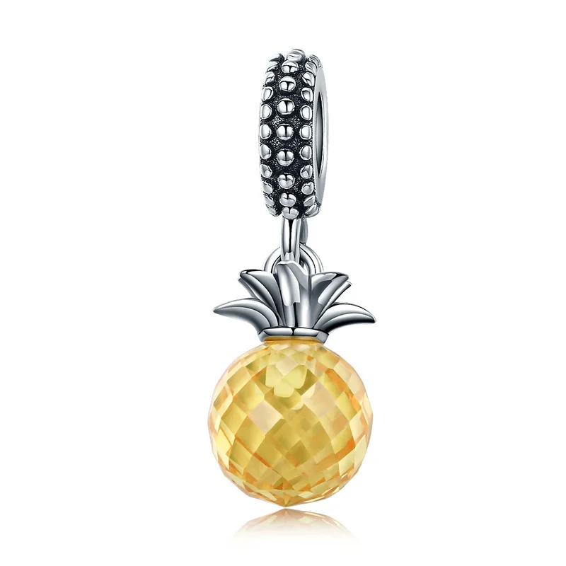 925 Sterling Silver Summer Yellow Crystal Pineapple CZ, Pendant Beads Fit Pandora Bracelet DIY Jewelry Gift SCC150
925 Sterling Silver Summer Yellow Crystal Pineapple CZ, Pendant Beads Fit Pandora Bracelet DIY Jewelry Gift SCC150