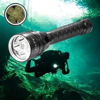 Diving For Flashlight Torch CREE 5*T6 12000lums Dive torch 200M Underwater Waterproof Tactical led Flashlights Lantern lamp image
