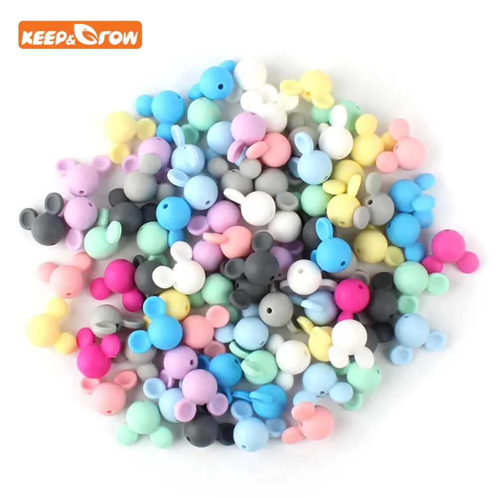 Keep&grow 100Pcs Mouse Silicone Beads Baby Molar Teether Toy DIY Making Food Grade Teething Necklace Pacifier Chain Accessories
Keep&grow 100Pcs Mouse Silicone Beads Baby Molar Teether Toy DIY Making Food Grade Teething Necklace Pacifier Chain Accessories