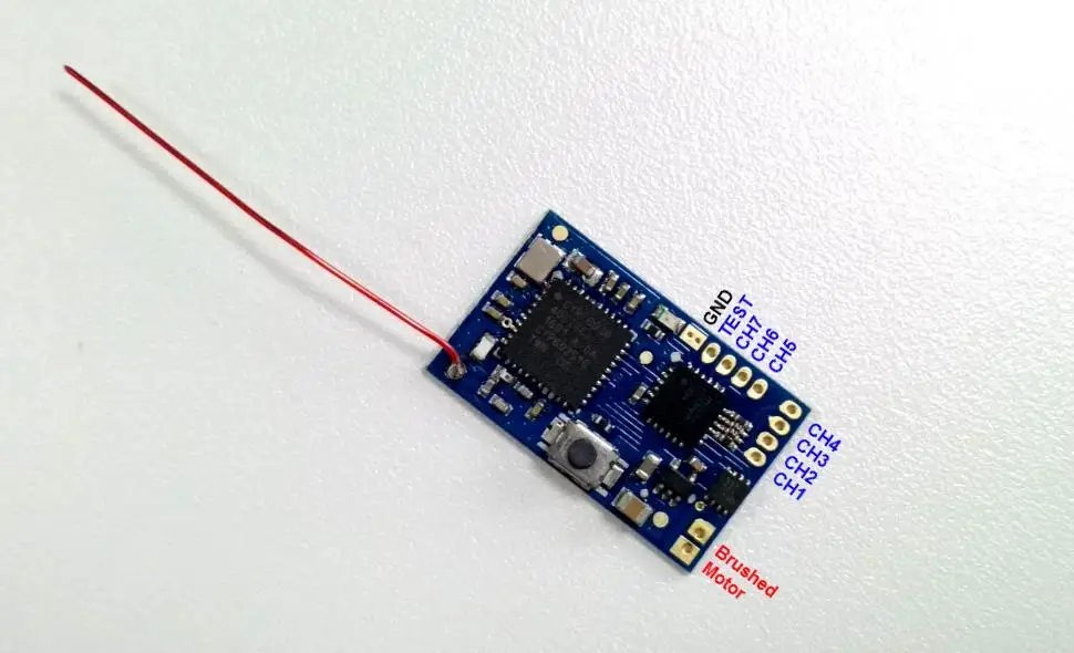 DSM2 DSMX 7CH 2.4Ghz Micro Receiver With PPM / PWM Output Bi-Directional Brushed Motor Driver for Indoor Crossing Drone
DSM2 DSMX 7CH 2.4Ghz Micro Receiver With PPM / PWM Output Bi-Directional Brushed Motor Driver for Indoor Crossing Drone